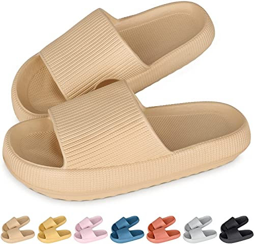Cozislides Original Slippers Cloudyzz Schlappen Cosify Wolken Hausschuhe Badeschlappen Gummi Home Slippers rutschfeste Pantoletten Offener Zehentranner Sommer Garten Badelatschen