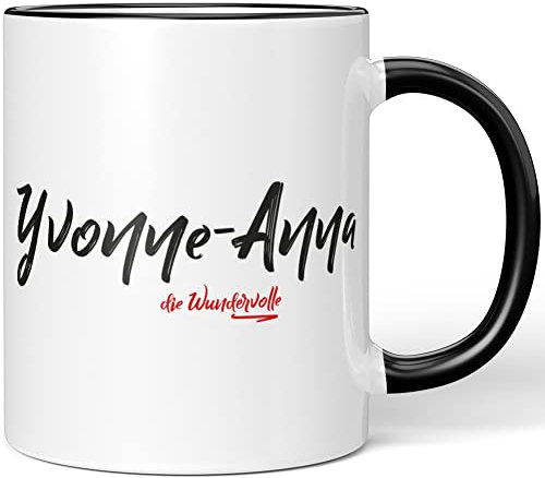 JUNIWORDS Tasse, Yvonne-Anna, die Wundervolle, Schwarz (5312737)