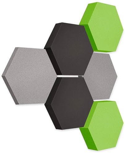 platino24 Akustikpaneele 6 Elemente Edition LOFT 3D I Ø 300mm Akustikplatten Schalldämmung Wand & Decke I Akustikschaum Schall-Absorber aus Basotect 30-70mm mit farbiger Akustikbeschichtung