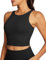 QUEENIEKE Damen Sport BH Gepolstert Ohne Bügel Crop Tops Atmungsaktive Yoga Tank Top Fitness Workout Sports Bra (Schwarz, 38)