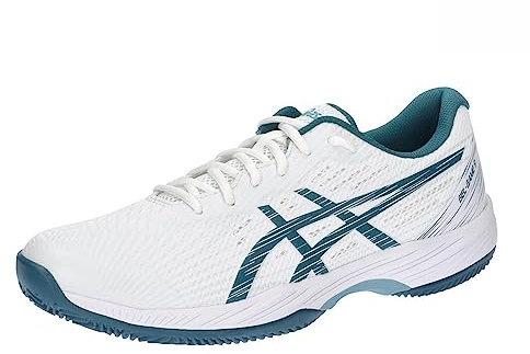ASICS Herren Gel-Game 9 Clay/OC Sneaker, White/RESTFUL Teal, 42 EU