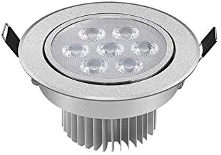OKLUCK Ultrafino 7W AC 86-265V Aluminio Metal Comercial Iluminación Downlight Mall Hotel Restaurante Integrado DIRIGIÓ Lámpara de agujero de baño empotrado en el techo Embellecedor deflector (Color :