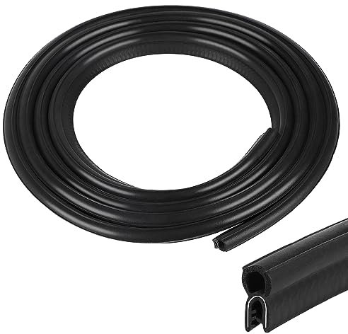 EFUTURETIME Universal Auto Türdichtung, 3 Meter, Gummidichtung Auto Kofferraumdichtung aus EPDM, Dichtungsprofil Gummi ohne Kleber, Schwarz, Für Wohnwagen, LKW, KFZ, Garage, Maschinen, Oben