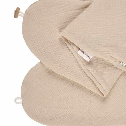 HOBEA-Germany Stillkissenbezug für Stillkissen 190cm Designs (Musselin beige)