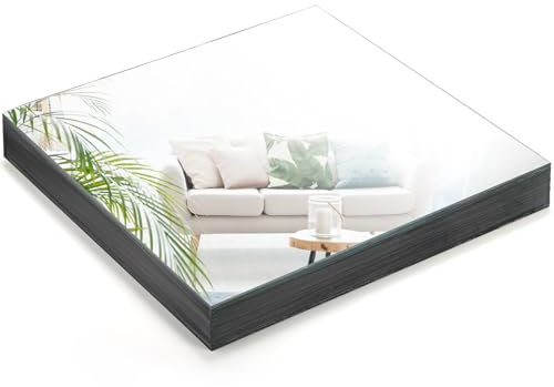 Suwimut Satz von 10 Spiegel Kerzen Tellern, 30 x 30cm/12x12 Zoll Spiegeltabletts, 1.7mm dick Glasspiegelfliesen für Wand, Tisch, Hochzeit, Tafelaufsätze, Partydekoration, Basteln,Quadratischen