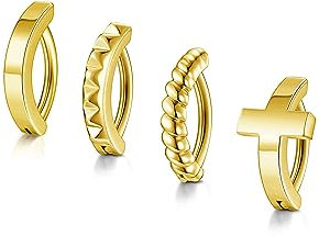 JSDDE 4er Bauchnabelpiercing Ring mit Kristall 1.6mm/14ga 10mm Bauch Clicker Piercing Bauchnabelringe