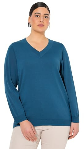 Ulla Popken Damen Pullover blaugrün 46+