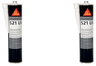 Sikaflex 521 UV, Colle-mastic pour joints d'étanchéité multi-supports, 300ml, Blanc (Lot de 2)