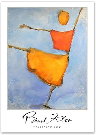 Paul Klee Poster und Drucke Mode Vogelscheuche Wandkunst Moderne Leinwand Malerei Illustration Paul Klee Bilder für Zuhause Zimmer Dekor 60x80cm Kein Rahmen