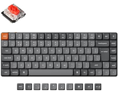 Keychron K3 Max Ultra-Slim Wireless Mechanical Keyboard, QMK/VIA Programmable Bluetooth 5.1/2.4 GHz/Wired with RGB Backlight Hot-swap Low Profile Gateron Red Switch for Mac Win Linux - UK Layout
