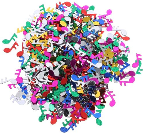 VIKY® Notenschlüssel Deko Konfetti Bunt, Musiknoten Streudeko Geburtstag, Tisch Deko Musiknote Confetti, Notenschlüssel Tischdeko für Babyshower, Abschluss, Musik Party, Hochzeit, Geburtstag