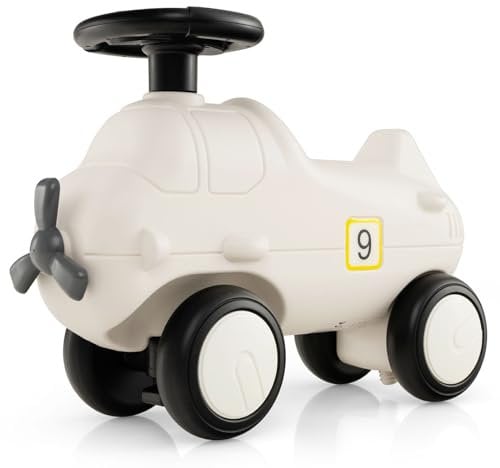 GYMAX Toddler Ride On Car, Kids Plane Sit On Toy Cars with Cute Propeller, Outdoor Indoor Foot to Floor Sliding Car for 18-72 Months Boys Girls