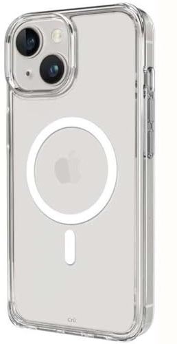 CRU TECH Magnetic Case for iPhone 14 6.1-Inch Compatible with MagSafe Wireless Charging, Shockproof Phone Bumper Cover, Anti-Scratch Clear Back (Clear) (Clear)
