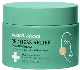 Peach Slices - Redness Relief Calming Cream (1.69 oz) - Hydrate & Calm - Moisturized, Even Skin - Panthenol, Spinach, Green Algae, & Turmeric - Vegan, Cruelty Free, Korean Skin Care & Beauty