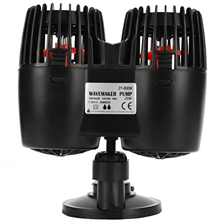 Fockety Aquarium Wave Maker, 360° Adjustable Circulation Pump Fish Tank Power Head with Mount Suction, Quiet Submersible for Freshwater and Marine Aquariums (ZY-800M)