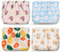 COMNICO 4 Pcs Small Makeup Bag Organizer for Purse, Portable Lipstick Cosmetic Key Mini Storage Coin Pouch Travel Toiletry Bag Spring Clip Automatic Closure Cloth Fower Makeup Bag Women Gifts