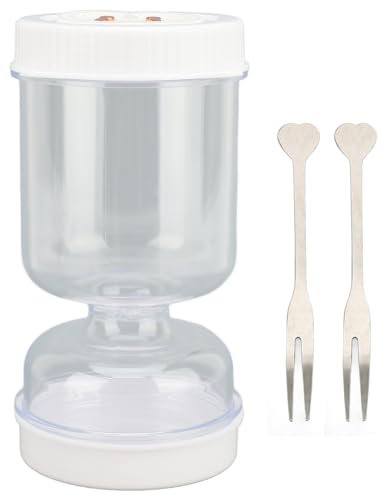 Pot à Cornichons en ABS avec Passoire, Pot en Sablier D'olive de 50 Oz avec Passoire, Pot en Verre Hermétique, Pot Séparateur de Jus de Cornichon, Pot à Retournement de