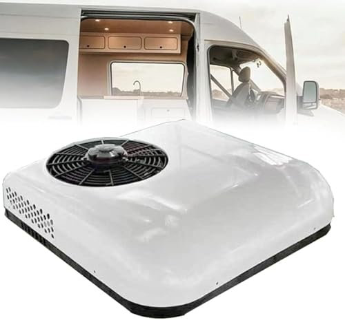 12V/24V Rooftop RV Air Conditioner Top mounted Parking Air Conditioner for Truck, RV, Construction Vehicle, Excavator, Crane, Van Cool-12v