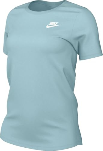 Nike Damen W NSW Club Tee Short Sleeve T-Shirt, Glacier Blue/White, XS EU