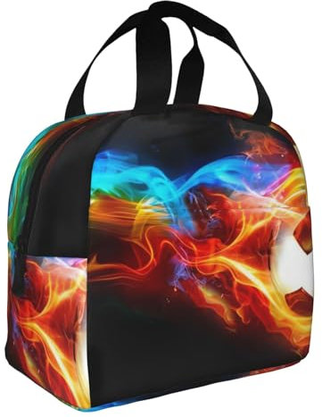 GaxfjRu Bolsa de almuerzo duradera con costuras de fútbol, bolsa térmica para almuerzo para adultos y niños pequeños