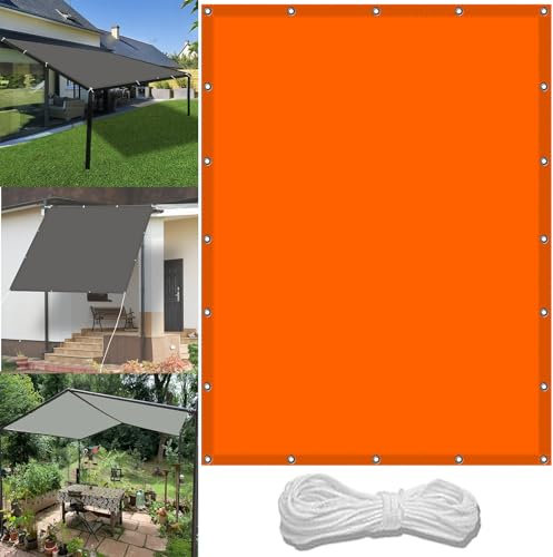 Pergola d'extérieur - 2,2 x 4 m - Filet de jardin imperméable avec corde gratuite - Résistant aux intempéries - Pour abris auto, piscine et plantes - Orange
