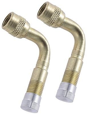 PartyKindom 2stücke Messing Reifenadapter Biegen LKW Motorrad Fahrrad Auto Verlängerung Adapter Mit Metall-staubkappe Für Standard-reifenventile