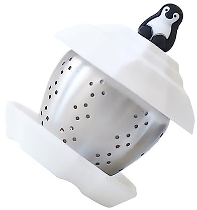 CRILSTYLEO Edelstahl-teesieb Mit Pinguin-form Teebeutelhalter Für Lose Blatttees Teefilter Mit Tierform Praktisches Teesieb-werkzeug Für Glastassen