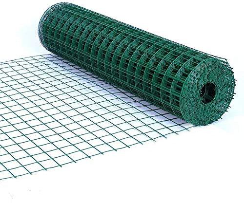 GENSNRY Dekorative Zäune Bauzaun für den Außenbereich, Metallsicherheitsnetz, vinylbeschichteter Schweißdraht, 6 cm Maschendraht für die Geflügelzucht, Straßensperre (Farbe: 2,4 mm, Größe: 1,5 x 30
