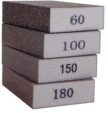 4pcs Sanding sponges,Sanding Blocks 4 Grits(60-100-150-180),Flexible Sanding Block for Metal,Sanding Blocks for Walls,Wood Sandpaper,Sandpaper for Wood,Hand Sanding Block,Sandpaper for Wood,Metal