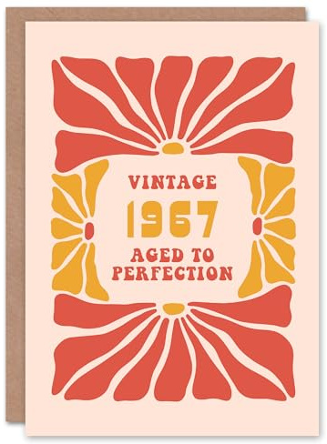 Artery8 Vintage Retro For Her Flower 60s Born 1967 Aged 58 Years Old 58th Birthday Card Mum Gran Wife