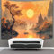 WENNUAN 100cmx150cm Wandteppich Altes China Wandteppiche Trees Sonneset 3D-Druck Wandteppich Wandbehang Heimdekoration Wandteppich Wandbehang
