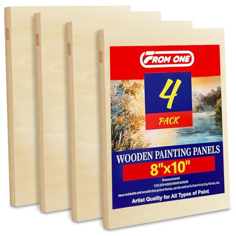 4-Pack 20x25cm Basswood Pouring Boards for Resin & Mixed Media | Pre-sanded cradled basswood Panels, warp resistant, no prep, ready to use for resin art, mixed media & craft