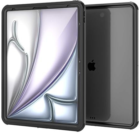 Funda Antigolpes Impermeable para iPad Air 13 Pulgadas M3/M2 (2025/2024), Carcasa IP68 Certificado Sumergible Silicona con Soporte y Bandolera, [360 Grados de Rotacion]