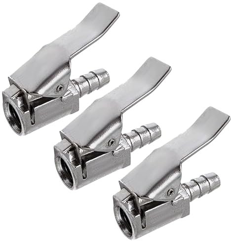 Hero Autoventil Hebelstecker 3er Set Ventilstecker Reifenfüllnippel Druckluft Klemmnippel 6mm Ventilaufsatz Momentstecker Hebelstecker Reifen Luftpumpe Ventil für Reifenventile mit Ventilgewinde VG6