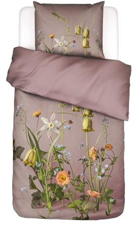 ESSENZA Bettwäsche Ficaria Woodrose, 135x200 cm + 1x 80x80 cm - 100% Bio-Baumwollsatin 215TC - Blumen