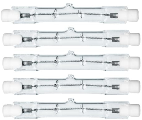 NCC-Licht 5x Halogen Leuchtmittel R7s Stab 78mm 160W warmweiß dimmbar | dimmbarer Halogenstab, ersetzt 200W, für Arbeitsleuchten Strahler und Stehleuchten