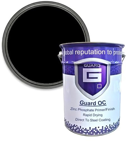 Guard OC - Shipping Container Skip Paint Zinc Phosphate One Coat Paint for Metal - Satin (Black, 1 Liter)