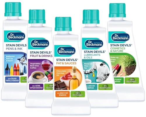 Stain Devils 50ml Suitable for Washable and Non Washable Fabrics 5 in 1 kit | Laundry Stain Removers Fat & Sauces, Pen & Ink, Lubricants & Oils, Fruit & Drink, Makeup Cosmetic & Nature