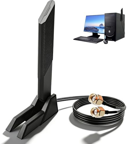WiFi 6E Tri-Band Antenna for Router Gaming Motherboard ASUS ROG/Maximus/GIGABYTE/MSI 2.4GHz 5.8GHz 6GHz Magnetic Base Aerial for WiFi 6/6E AX AXE Routers PCs Bluetooth