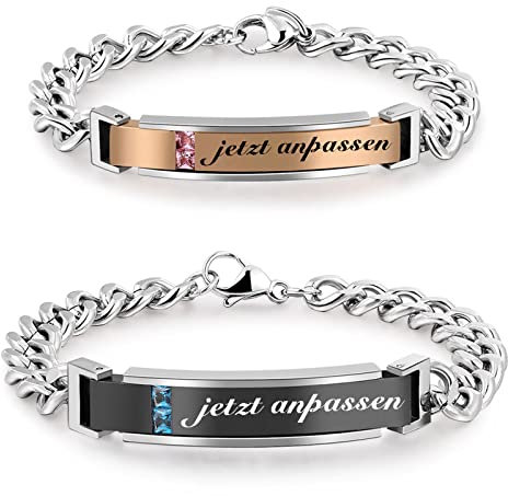 Männer und Frauen Edelstahl personalisierte Armband benutzerdefinierte Gravur Link Armbänder für Paare