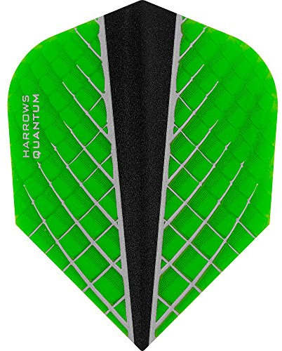 Harrows Quantum X Dart-Flights, 100 Mikron, Standard, 3D-Effekt, 5 Sets (15) (grün)