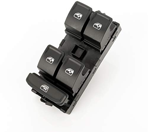 LST Fensterheber Schalter links schwarz kompatibel mit Cupra Ateca Formentor Leon Terramar Seat Skoda Elroq Enyaq Fabia Kamiq Karoq Kodiaq Octavia Scala Superb VW Arteon Golf Passat Polo Tayron Touran