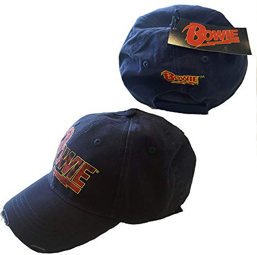 David Bowie Baseball Cap Flash Logo Nue offiziell Navy Blau One Size