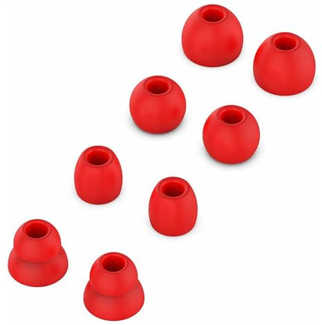 Aiivioll 8PCS Ersatz-Ohrstöpsel Ohrhörer Ohrstöpsel Ohrstöpsel Ohrpolster Silikonknospen Kompatibel mit von Dr. DRE Powerbeats Pro Wireless Earphones (Rot)