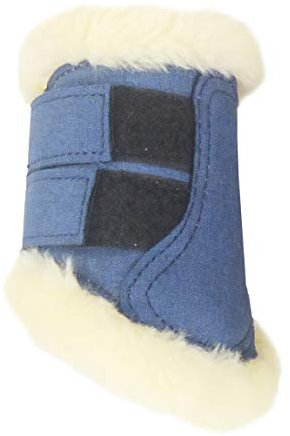 EQuest Soft Gamaschen Melange Weblammfell Klettverschlüsse für Minishetty und Shetty (Minishetty, Navy-Nature)