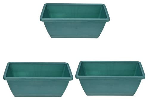 Lot de 3 pots de fenêtre rectangulaires longs en plastique haute densité pour rebord de fenêtre, herbes, plantes grasses, pour la maison, le jardin, le balcon