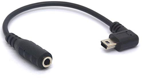 Tomost 3.5mm Microphone Adapter Cable, 90 Angled 3.5 Female to Mini USB Male Audio Cord for HERO3, HERO3+ and HERO4 Black, White or Silver Editions Cameras (15cm)