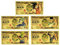 YJacuing Anime Dragon Ball Super Gold beschichtete Banknote, limitierte Auflage, Sammlerstück-Lesezeichen (5 Stück Kollektion)