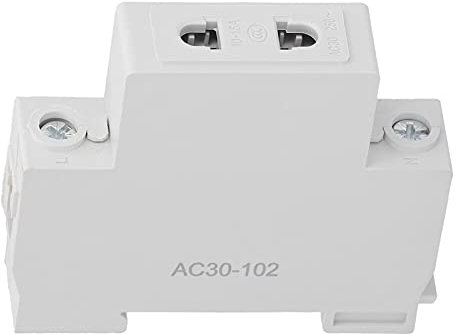 Eujgoov 12 Pièces AC30-102 Din Monté sur Rail Monophasé Prise de Courant Alternatif 2pin Prise Modulaire Prises Rail Dîn pour Fiches 250V