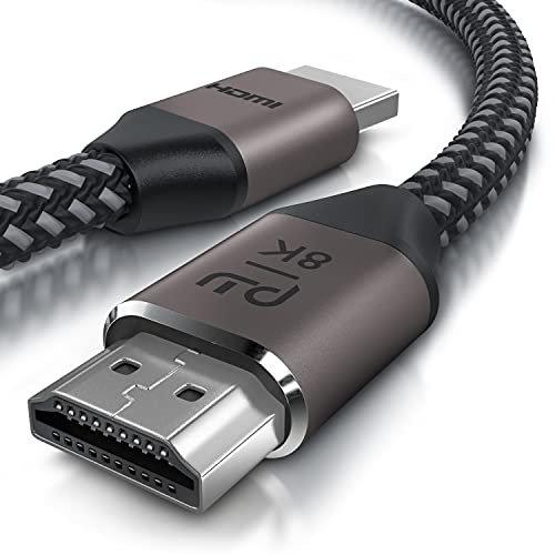 8k HDMI Kabel 2.1 UHD II – 8k @ 120 Hz mit DSC - 7680 x 4320 - 3m (Meter) - 2k 4k 8k Highspeed mit Ethernet – HDR eARC VRR ALLM - HDMI-Kabel 2.1 - Stoffummantelung - kompatibel zu Blu Ray PS4 PS5 Xbox